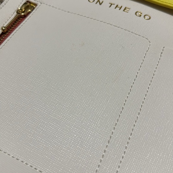 Anthropologie Tech Pouch-Snap Top Organizer-Yellow/White-GUC-A Few Marks - Picture 3 of 16